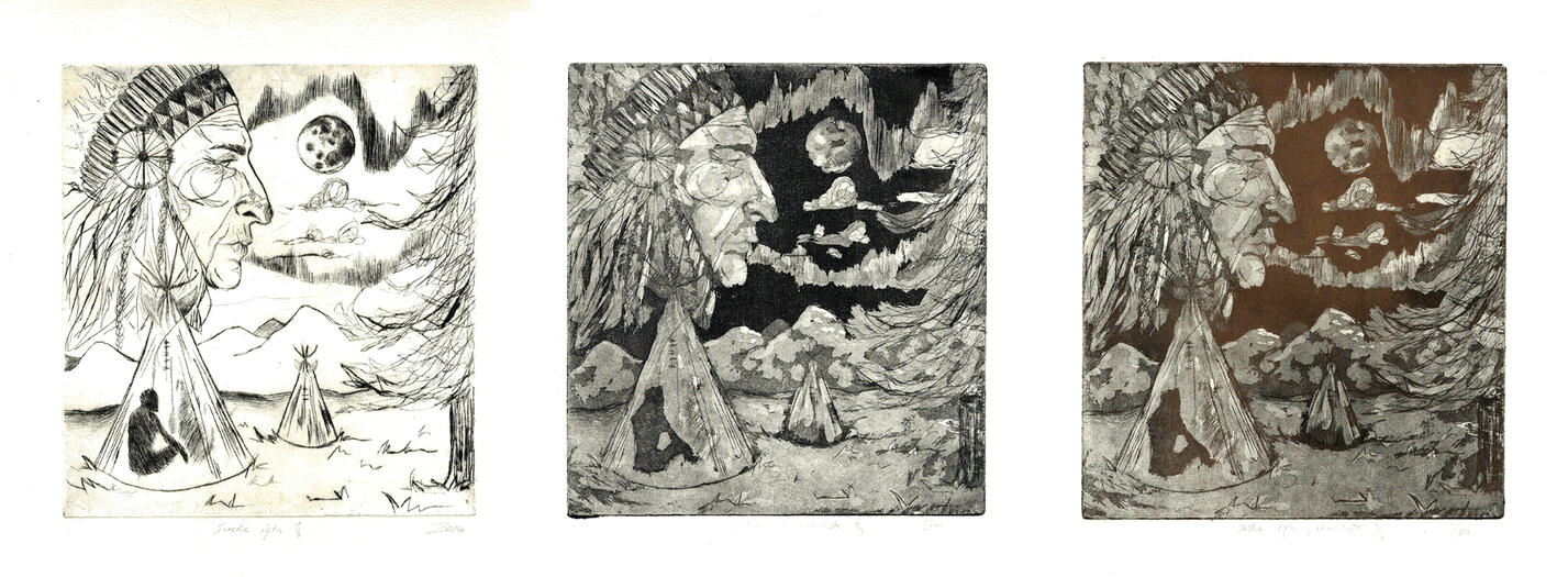 Untitled, drypoint and aquatint, 2018